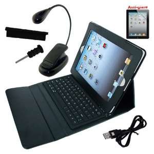  Leather Case with bluetooth keyboard + Booklight + Anti Dust Docking 
