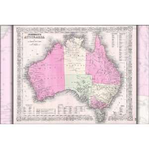  1865 Map of Australia   24x36 Poster (reproduction 