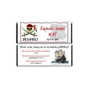 BD281   Pirate Birthday Candy Bar Wrappers  Grocery 