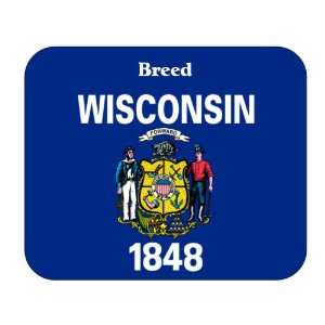  US State Flag   Breed, Wisconsin (WI) Mouse Pad 
