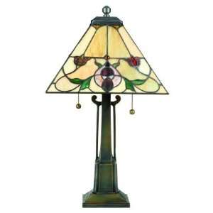  Quoizel Lighting Tulip Tiffany Table Lamp with Bronze 