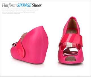 Cute Pink Wedge Heel Womens Jelly Shoes  
