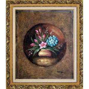  Modern Pink and Blue Flowers Painting Oil Painting, with 