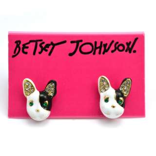 Original Betsey Johnson French Bulldog Earrings JB28  