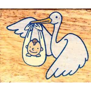  Stork and Baby Rubber Stamp Arts, Crafts & Sewing
