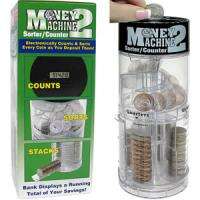 Money Machine Coin Sorter Counter 2 in 1 Shows Grand Total with LED 