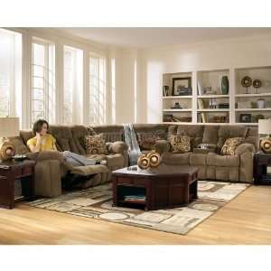  Ashley Furniture Macie   Brown Reclining Sectional Living 