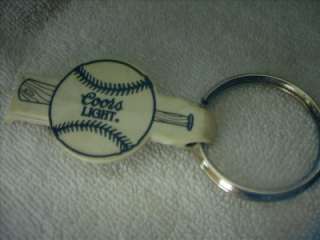 Coors Light Baseball Bottle Opener Key Chain Ring Pat #  