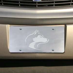  Washington Huskies Silver Mirrored Team Logo License Plate 