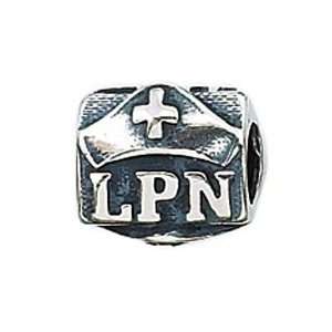  Zable Sterling Silver LPN Nurses Cap Bead Jewelry