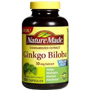   Nature Made Ginkgo Biloba 30 mg Caps, 200 ct