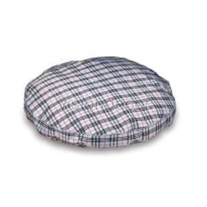   NEW Round Blue Plaid Dog Cat Pet Bed Pillow Lounger Pad