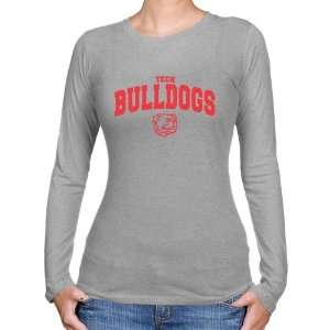  Louisiana Tech Bulldogs Ladies Ash Logo Arch Long Sleeve 