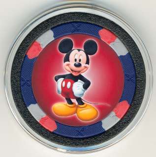 SET OF 6 Mickey Mouse & Friends Poker Chip Card Guard  