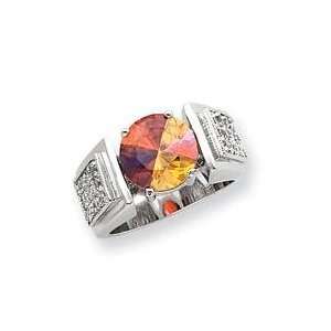  Multicolored Clear CZ Ring in Sterling Silver Jewelry