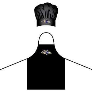  Baltimore Ravens NFL Barbeque Apron and Chefs Hat Sports 