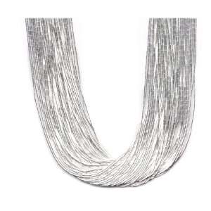  50 Strand 16 Inch Sterling Liquid Silver Necklace Jewelry