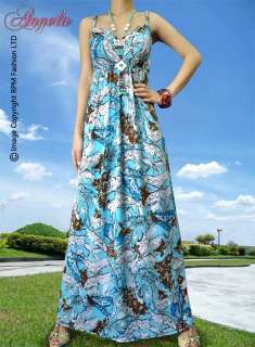 NEW ButterFly AND Flowers Print Evening Ladies Long Dress Size M L XL 