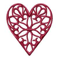 Lacy Hearts 12 Machine Embroidery Designs set 4x4  