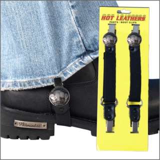 MOTORCYCLE BIKER JEANS PANTS BOOTS BUNGEE STRAP PAIR  
