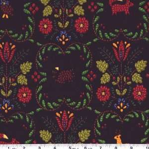   Flannel Floral Animals Black Fabric By The Yard Arts, Crafts & Sewing