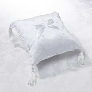  RP700W   Elegant Satin Ring Pillow White
