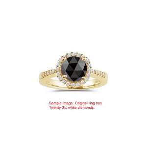  1.22 1.45 Cts Black & White Diamond Ring in 18K Yellow 