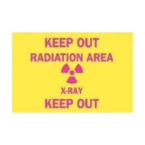 Radiation Sign,7 X 10in,pink/yel,eng   BRADY  Industrial 