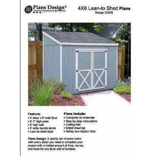  4 X 10 Lean to Storage Shed Project Plans  Design #10410 