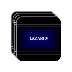 Personal Name Gift   LAZAREV Set of 4 Mini Mousepad Coasters (black 