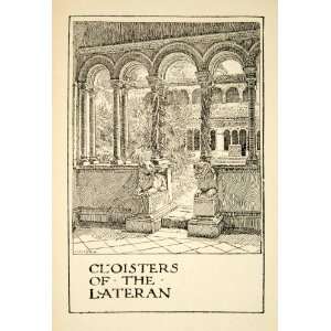  1907 Print Cloisters Lateran Rome Space Basilica John 