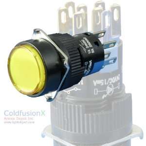  Yellow SPDT Push Button (Toggle) Switch w/ LED