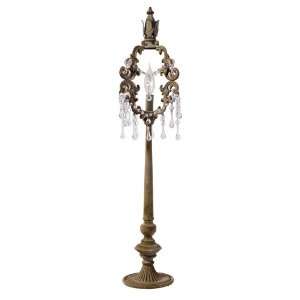 30 Regal Candlestick Table Lamp with Hanging Jewel Accents  