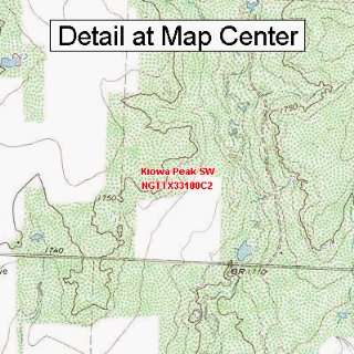  USGS Topographic Quadrangle Map   Kiowa Peak SW, Texas 