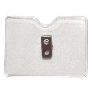  Clear Vinyl Badge Holder with Bulldog Clip / 100 pack 