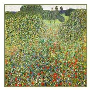  Art Nouveau Artist Gustav Klimts The Poppy Meadow Counted 