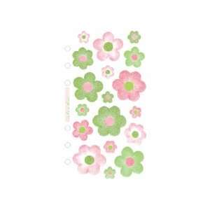  Vellum Green/pink Flowers