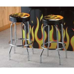  Set of Two Flame Barstools   Add Cool