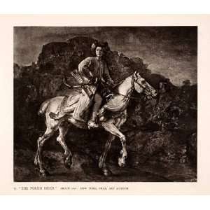  1942 Photogravure Rembrandt Art Polish Horseback Rider Bow 