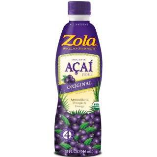 Zola Brazilian Superfruits Acai Original Juice, 32 Ounce Bottles (Pack 