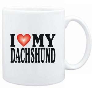  Mug White  I LOVE Dachshund  Dogs
