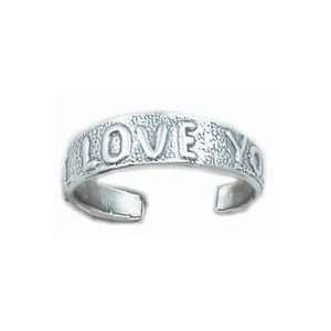  Silverflake  I Love You Toe Ring in Sterling Silver 