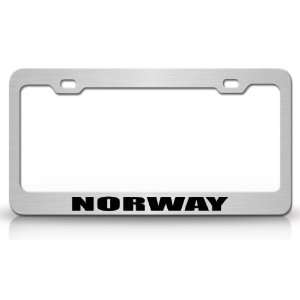  NORWAY Country Steel Auto License Plate Frame Tag Holder 