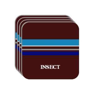 Personal Name Gift   INSECT Set of 4 Mini Mousepad Coasters (blue 