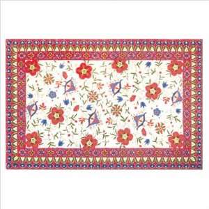  Floral Sapna Red / White / Blue Contemporary Rug Size 19 