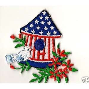   On Applique Birdhouse/Patriotic Theme, Embroidered 