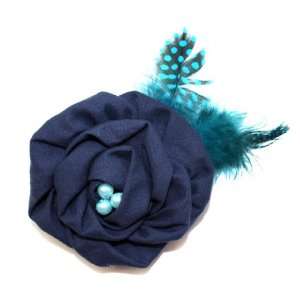  Laliberi Pin and Clip Flower, Rolled Rose n Feathers Arts 