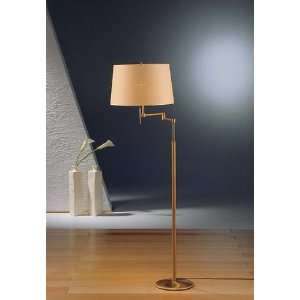   Floor Lamp, Antique Brass Finish with Kupfer with Diamond Logo Shade