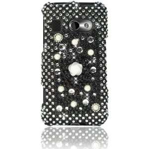 com HTC 7 Surround Full Diamond Graphic Case   Flowers on Black (Free 