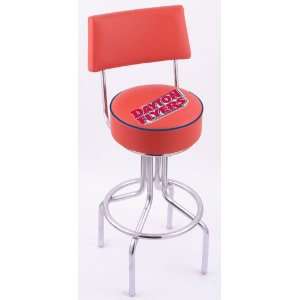  University of Dayton Steel Stool with Back, 4 Logo Seat 